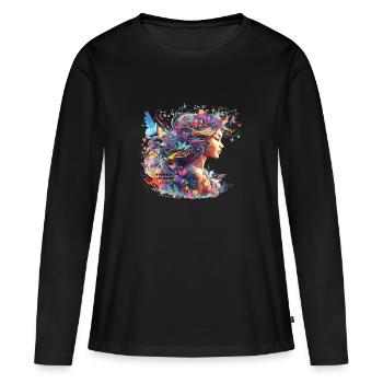 Création de l’ - T-shirt manches longues Premium bio Femme - noir - Devant - Julia (174cm)
