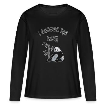 Women choose: man vs. bear - Women's Premium Organic Long Sleeve Shirt - black - Front - Julia (174cm)