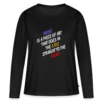 Music, art - Women's Premium Organic Long Sleeve Shirt - black - Front - Julia (174cm)