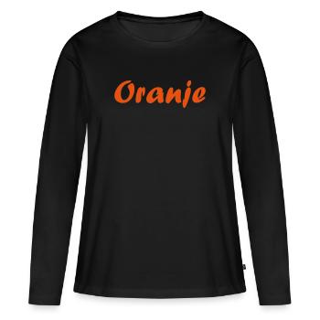 Orange - T-shirt manches longues Premium bio Femme - noir - Devant - Julia (174cm)