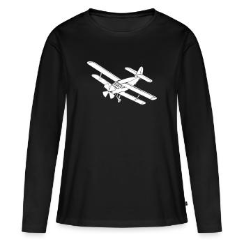 Flugzeug Pilot Flieger Anna Antonov AN-2 - Frauen Premium Bio Langarmshirt - Schwarz - Vorne - Julia (174cm)