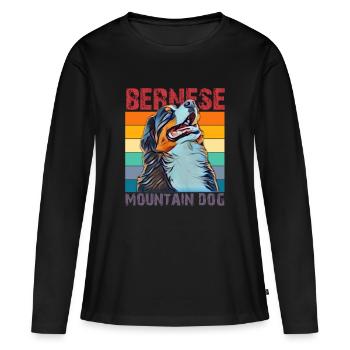 Crabot bernois de montagne - T-shirt manches longues Premium bio Femme - noir - Devant - Julia (174cm)