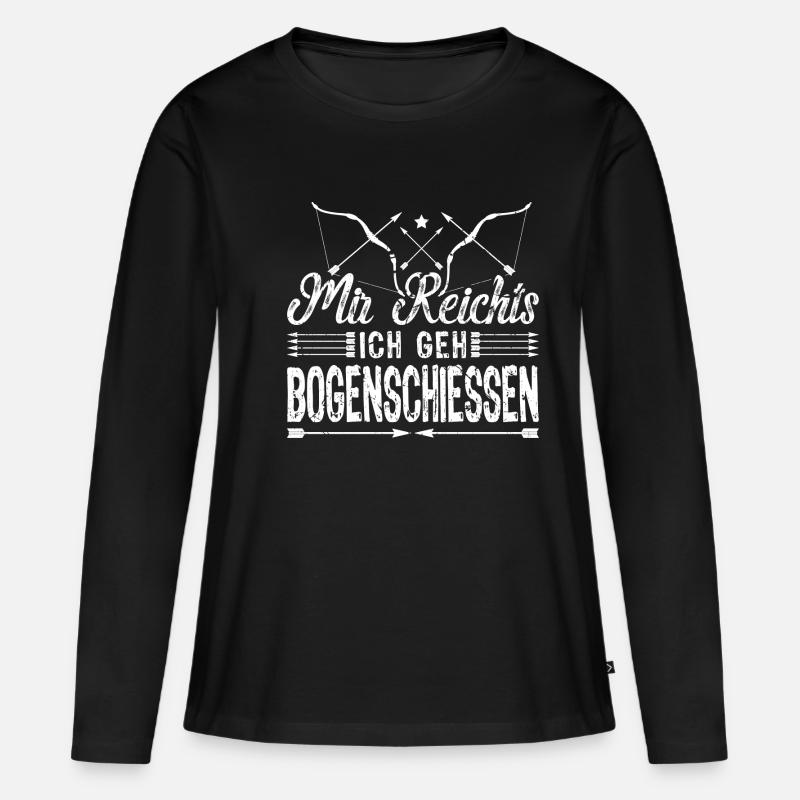 Pfeil Bogen Bogenschütze Ich Geh Bogenschießen - Frauen Premium Bio Langarmshirt - Schwarz