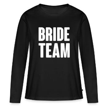 Équipe de la mariée - T-shirt manches longues Premium bio Femme - noir - Devant - Julia (174cm)