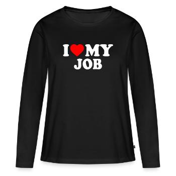 I love my job - T-shirt manches longues Premium bio Femme - noir - Devant - Julia (174cm)