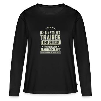 Trainer - Frauen Premium Bio Langarmshirt - Schwarz - Vorne - Julia (174cm)