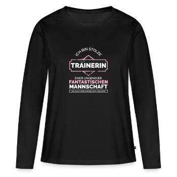 Lustige stolze Trainerin Geschenk - Frauen Premium Bio Langarmshirt - Schwarz - Vorne - Julia (174cm)