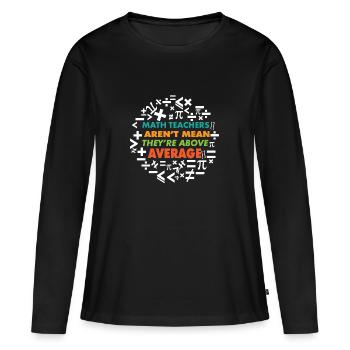 Prof de maths prof de maths - T-shirt manches longues Premium bio Femme - noir - Devant - Julia (174cm)