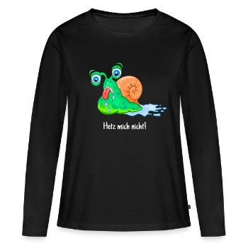 Ne me précipite pas, gros escargot, gros, cours, - T-shirt manches longues Premium bio Femme - noir - Devant - Julia (174cm)