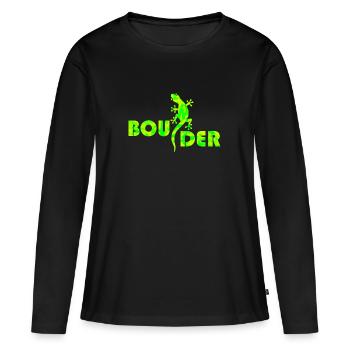 boulder bouldern boulderer boulding - Frauen Premium Bio Langarmshirt - Schwarz - Vorne - Julia (174cm)