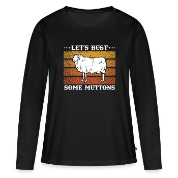 Let's Bust Some Muttons Vintage Sheep Gift - Women's Premium Organic Long Sleeve Shirt - black - Front - Julia (174cm)