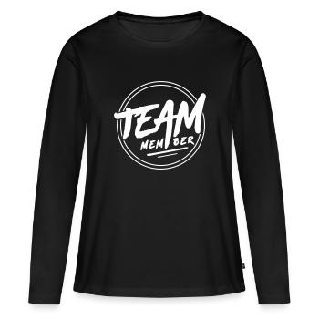 Membres de l’équipe - T-shirt manches longues Premium bio Femme - noir - Devant - Julia (174cm)