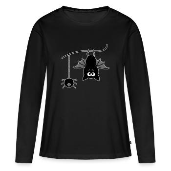 Fledermaus und Spinne - Frauen Premium Bio Langarmshirt - Schwarz - Vorne - Julia (174cm)