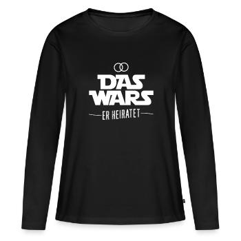 Das Wars er heiratet | JGA T-Shirt - Frauen Premium Bio Langarmshirt - Schwarz - Vorne - Julia (174cm)