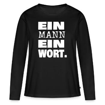 Ein Mann - Frauen Premium Bio Langarmshirt - Schwarz - Vorne - Julia (174cm)