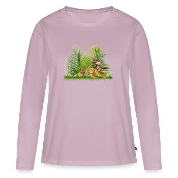 Tiger - Frauen Premium Bio Langarmshirt - Altrosa - Vorne - Julia (174cm)