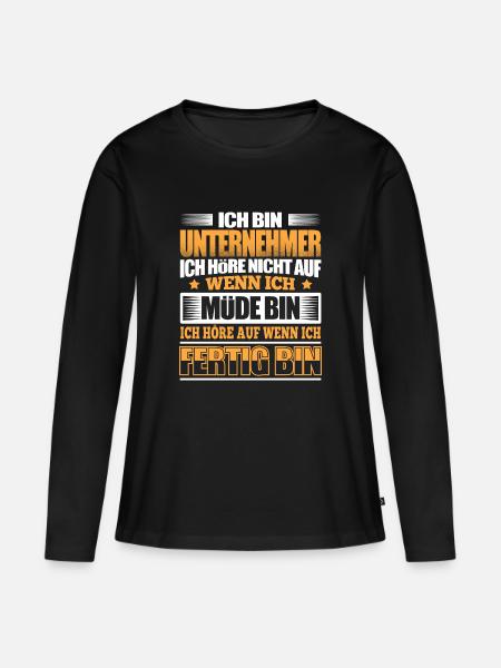 UNTERNEHMER - Der Fertigsteller - Frauen Premium Bio Langarmshirt - Schwarz