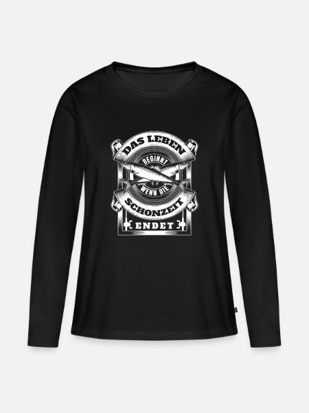 Schonzeit - Frauen Premium Bio Langarmshirt - Schwarz