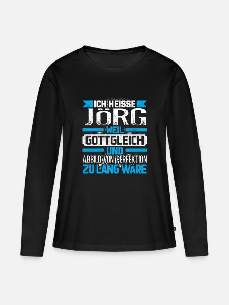 JÖRG - Gottgleich - Frauen Premium Bio Langarmshirt - Schwarz