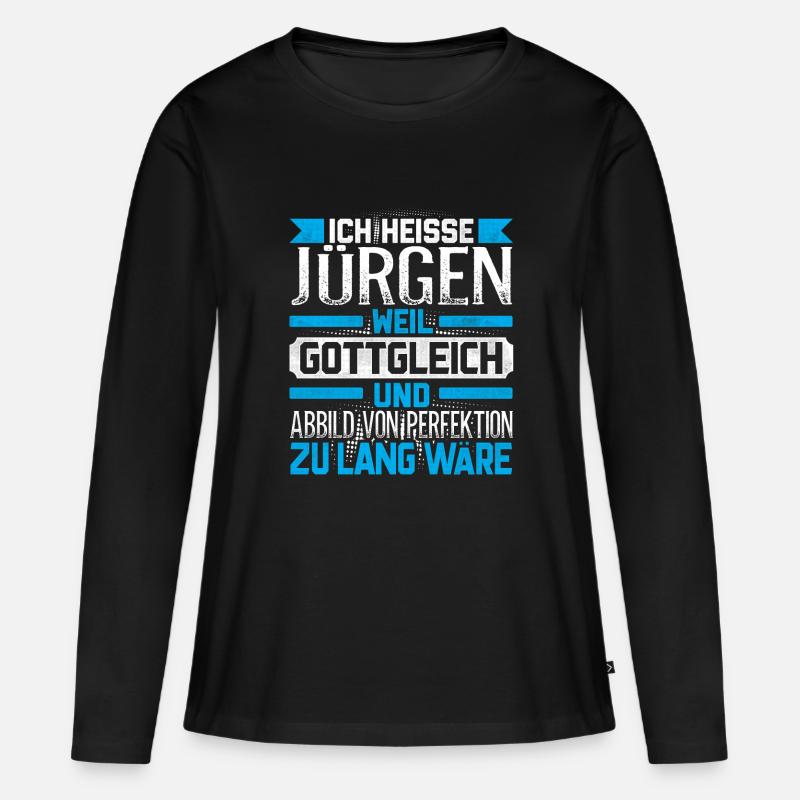 JÜRGEN - Gottgleich - Frauen Premium Bio Langarmshirt - Schwarz