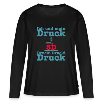 Ich und mein druck. 3D-Druck, 3D, 3D Druck, Druck - Frauen Premium Bio Langarmshirt - Schwarz - Vorne - Julia (174cm)