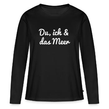 Vous, moi et la mer - T-shirt manches longues Premium bio Femme - noir - Devant - Julia (174cm)