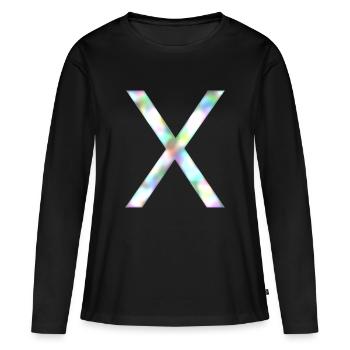X - Arc-en-ciel - T-shirt manches longues Premium bio Femme - noir - Devant - Julia (174cm)