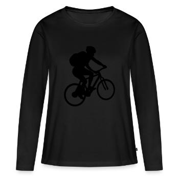 Cycling, biking 2 (super cheap!) - T-shirt manches longues Premium bio Femme - noir - Devant - Julia (174cm)