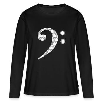 Clé de fa avec motif polygonal - T-shirt manches longues Premium bio Femme - noir - Devant - Julia (174cm)