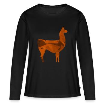 Lama, Lamas, Inca, Incas, Pérou, Andes, Alpaga, Alpaga - T-shirt manches longues Premium bio Femme - noir - Devant - Julia (174cm)
