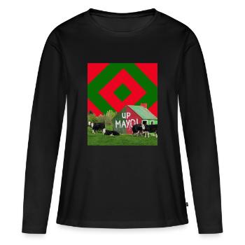 Mayo GAA - T-shirt manches longues Premium bio Femme - noir - Devant - Julia (174cm)