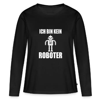 Ich bin kein Roboter - Frauen Premium Bio Langarmshirt - Schwarz - Vorne - Julia (174cm)