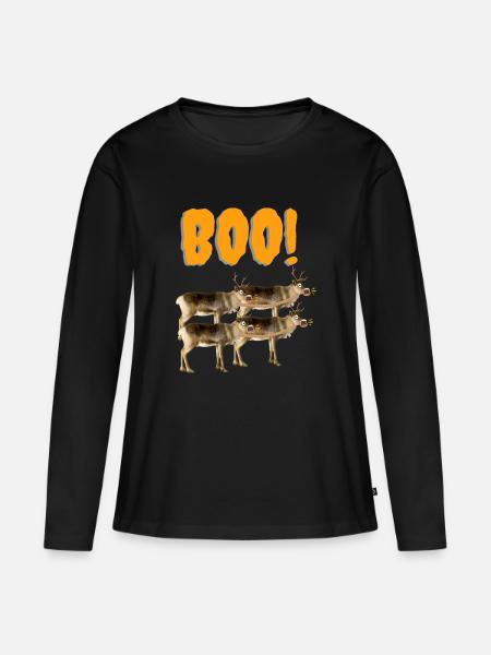 BOO! - Frauen Premium Bio Langarmshirt - Schwarz