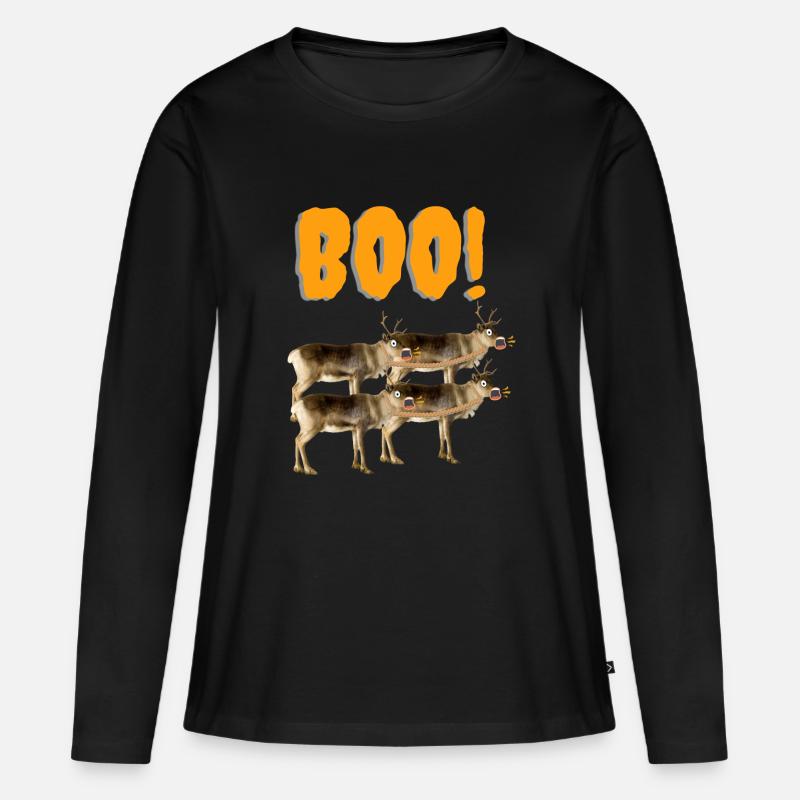 BOO! - Frauen Premium Bio Langarmshirt - Schwarz