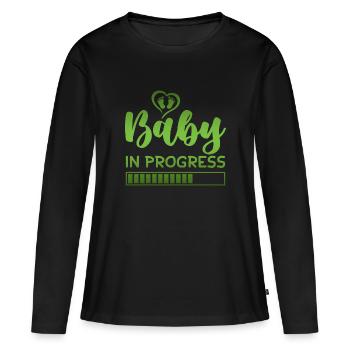 charge de progression du bébé - T-shirt manches longues Premium bio Femme - noir - Devant - Julia (174cm)