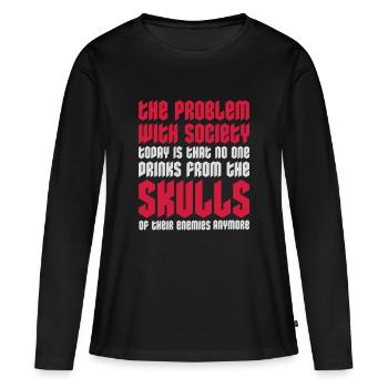 boissons de crânes ennemis - T-shirt manches longues Premium bio Femme - noir - Devant - Julia (174cm)