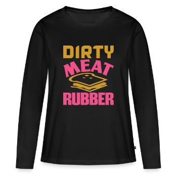 CAOUTCHOUC DE VIANDE SALE - T-shirt manches longues Premium bio Femme - noir - Devant - Julia (174cm)