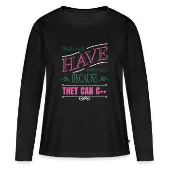 computers present idea pc christmas carols - Frauen Premium Bio Langarmshirt - Schwarz - Vorne - Julia (174cm)