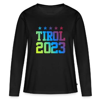Tyrol 2023 - T-shirt manches longues Premium bio Femme - noir - Devant - Julia (174cm)