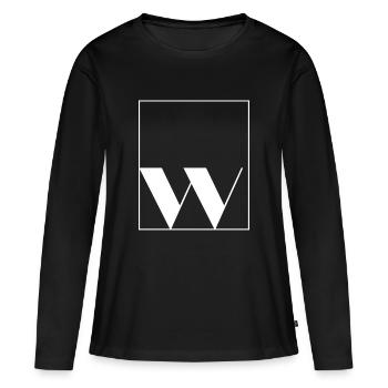 Letter alphabet w - Women's Premium Organic Long Sleeve Shirt - black - Front - Julia (174cm)