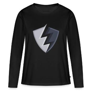 Logo du blason - T-shirt manches longues Premium bio Femme - noir - Devant - Julia (174cm)