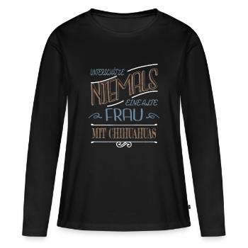 großmutter anerkennung ehemann schwanger smeilie - Frauen Premium Bio Langarmshirt - Schwarz - Vorne - Julia (174cm)