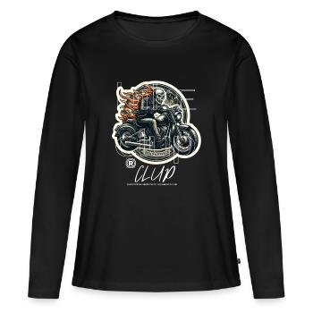 Couvercle de moto - T-shirt manches longues Premium bio Femme - noir - Devant - Julia (174cm)