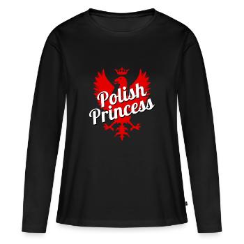 Princesse Polonaise - Polen - Prinzessin Pologne Polska - T-shirt manches longues Premium bio Femme - noir - Devant - Julia (174cm)