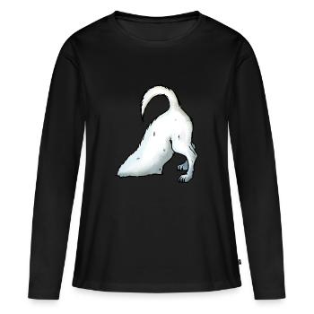 Jack Russell creuse - T-shirt manches longues Premium bio Femme - noir - Devant - Julia (174cm)