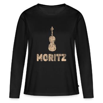 Bratsche Moritz - Frauen Premium Bio Langarmshirt - Schwarz - Vorne - Julia (174cm)