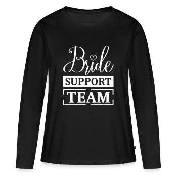 Équipe de soutien à la mariée - T-shirt manches longues Premium bio Femme - noir - Devant - Julia (174cm)