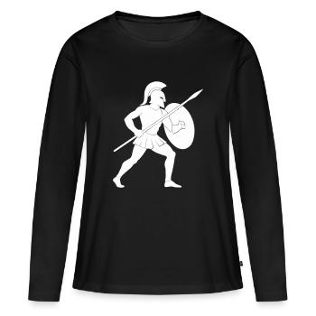 spartan warrior - Frauen Premium Bio Langarmshirt - Schwarz - Vorne - Julia (174cm)