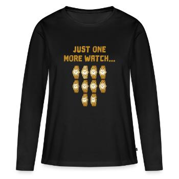 Encore une montre... L’addiction aux montres chez les collectionneurs - T-shirt manches longues Premium bio Femme - noir - Devant - Julia (174cm)
