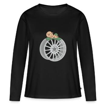 Bébé - T-shirt manches longues Premium bio Femme - noir - Devant - Julia (174cm)